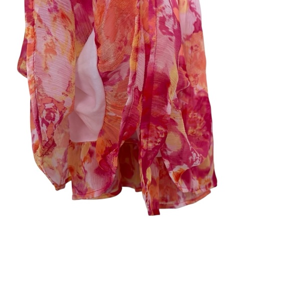 Blueberi Boulevard Pink Yellow Flowy Dress Floral Sleeveless Toddler Girl 4T - Picture 5 of 10